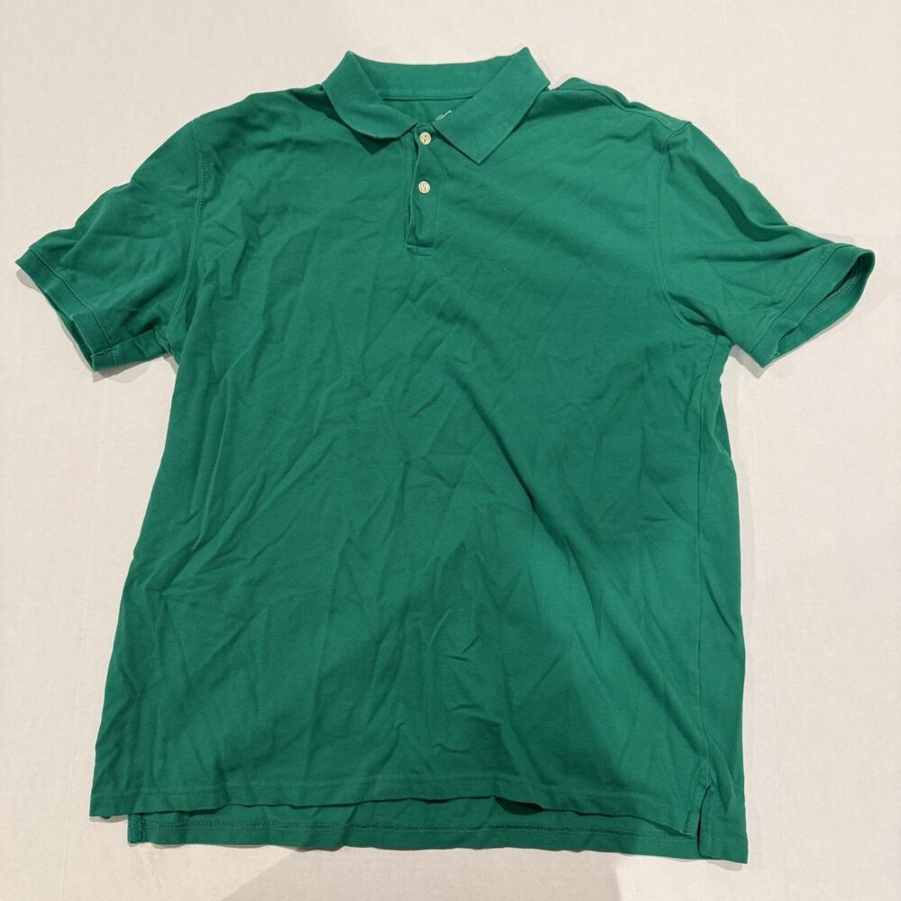 St. John's Bay Legacy Polo Men's XL Green Short Sleeve 100% Cotton Classic